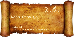 Koós Orsolya névjegykártya